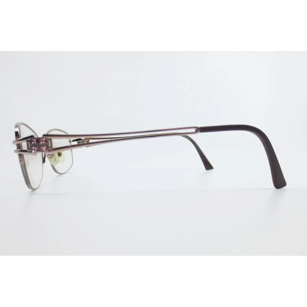 Wittnauer Eyeglasses Frames Womens Mauve Purple Rhinestone Semi Rimless